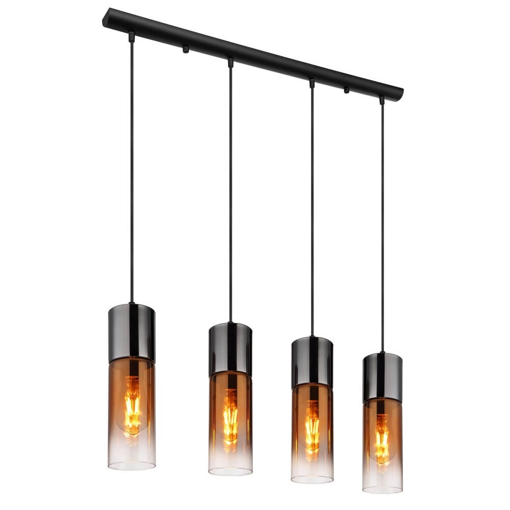 Sleek pendant lamp Annika 4-light gunmetal