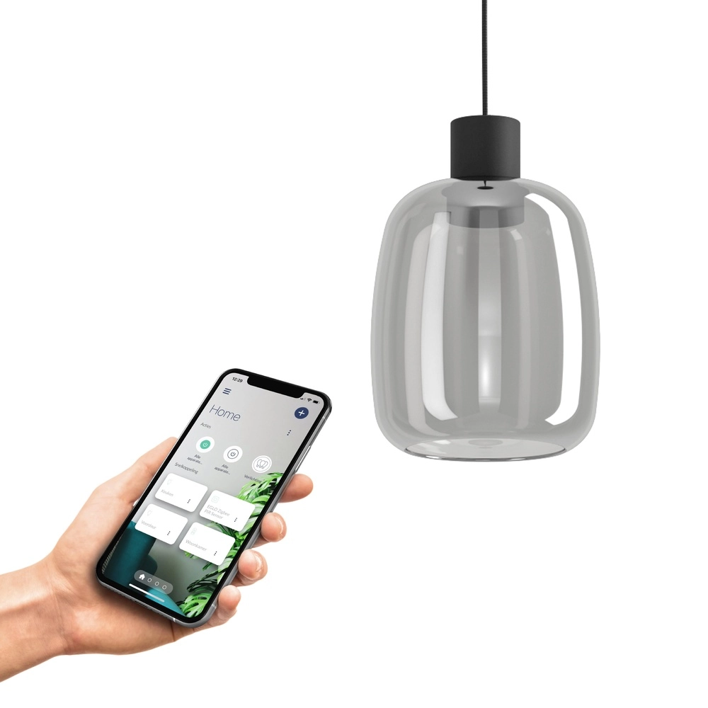Led pendant light Molochio-Z smoke glass - Zigbee Eglo 9008606312825