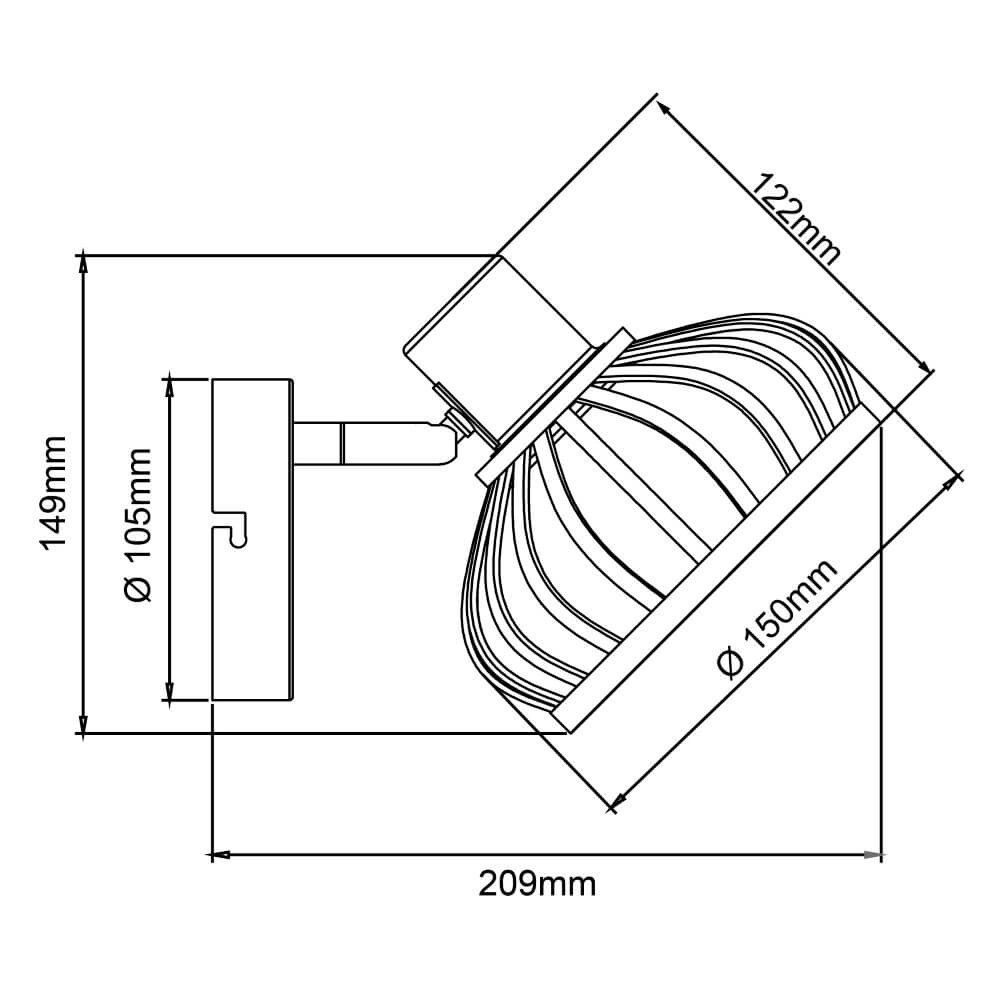 Wall lamp Norah black with wood Brilliant 4004353409516