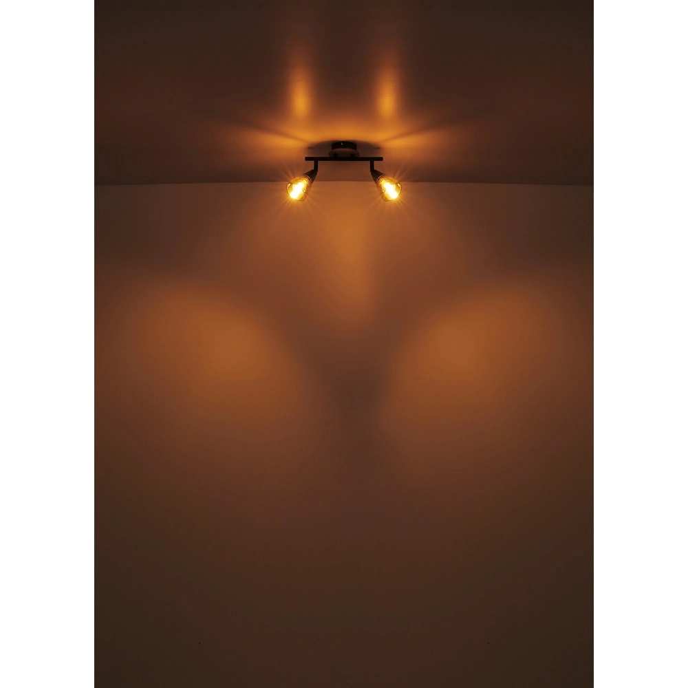 2-light ceiling lamp Mubby black with wood look Globo 9007371445868
