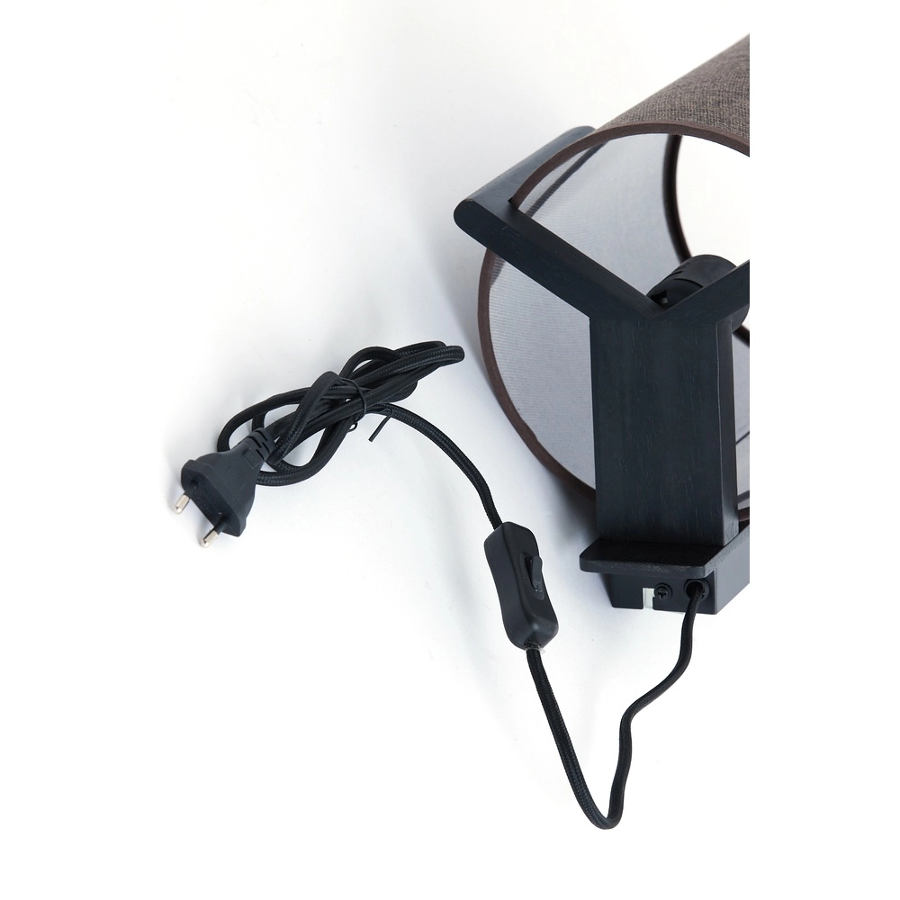 Danish design wall lamp Litto black with linen Light & Living 8717807792749