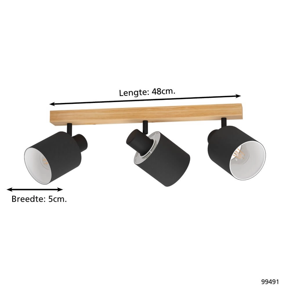 Wooden ceiling lamp Batallas Eglo 9002759994914