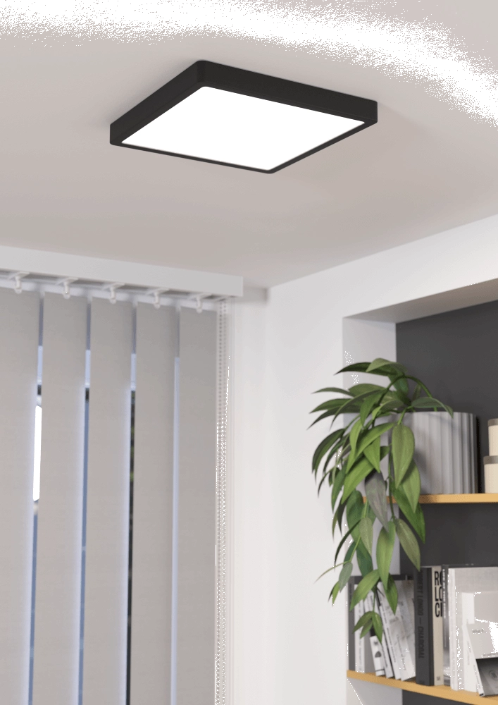 Black ceiling lamp Fueva 5 28.5 by 28.5cm Eglo 9008606244881