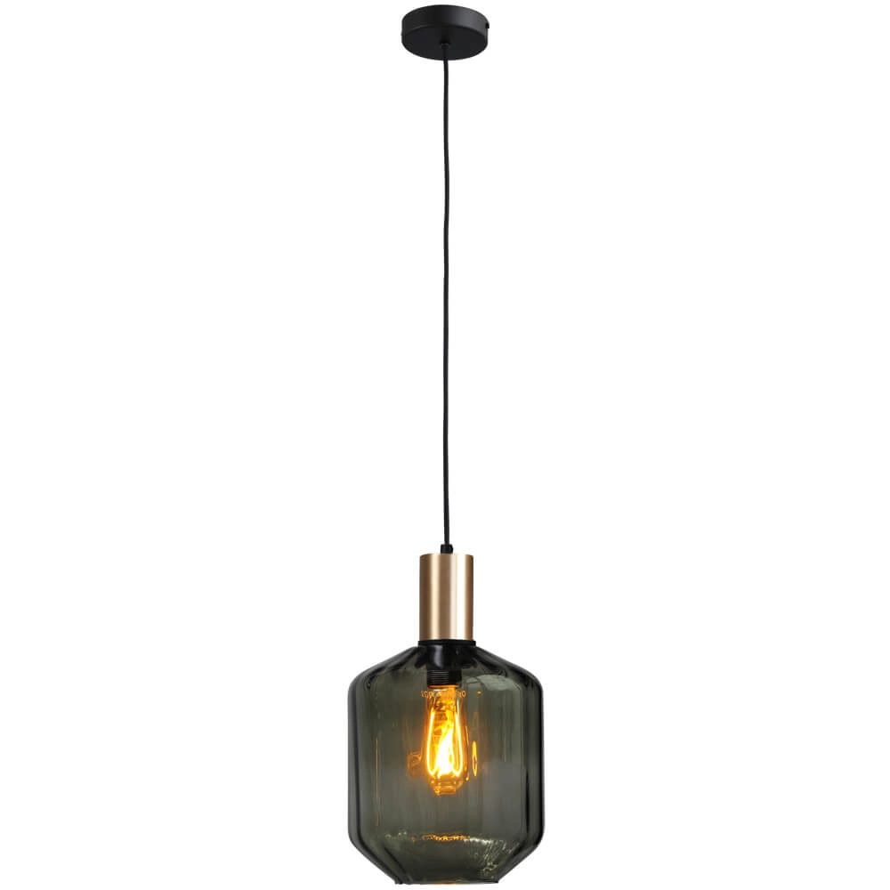 Hanging lamp gold Porto with Jagger green glass - Ø 19cm Masterlight 8718121269221