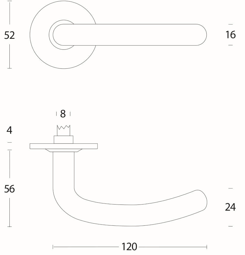 Tight door handle Sabel Stainless steel Intersteel 8714186072738
