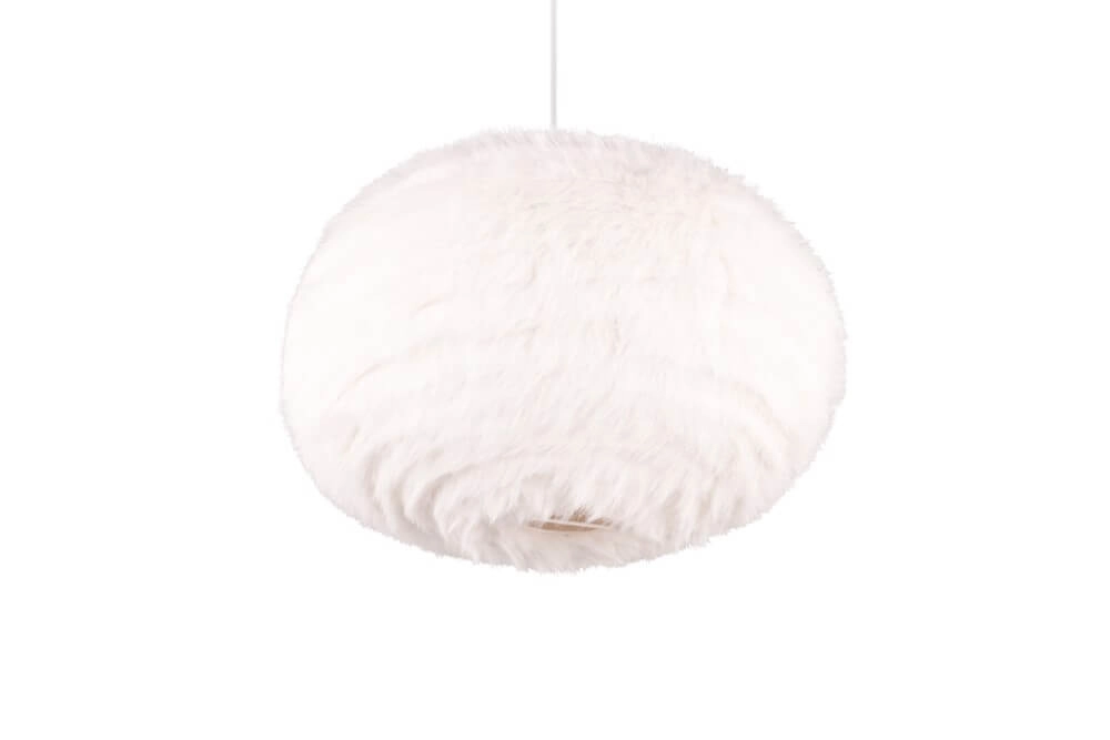 Fabric pendant lamp Furry cream Ø 50cm Trio 4017807600117