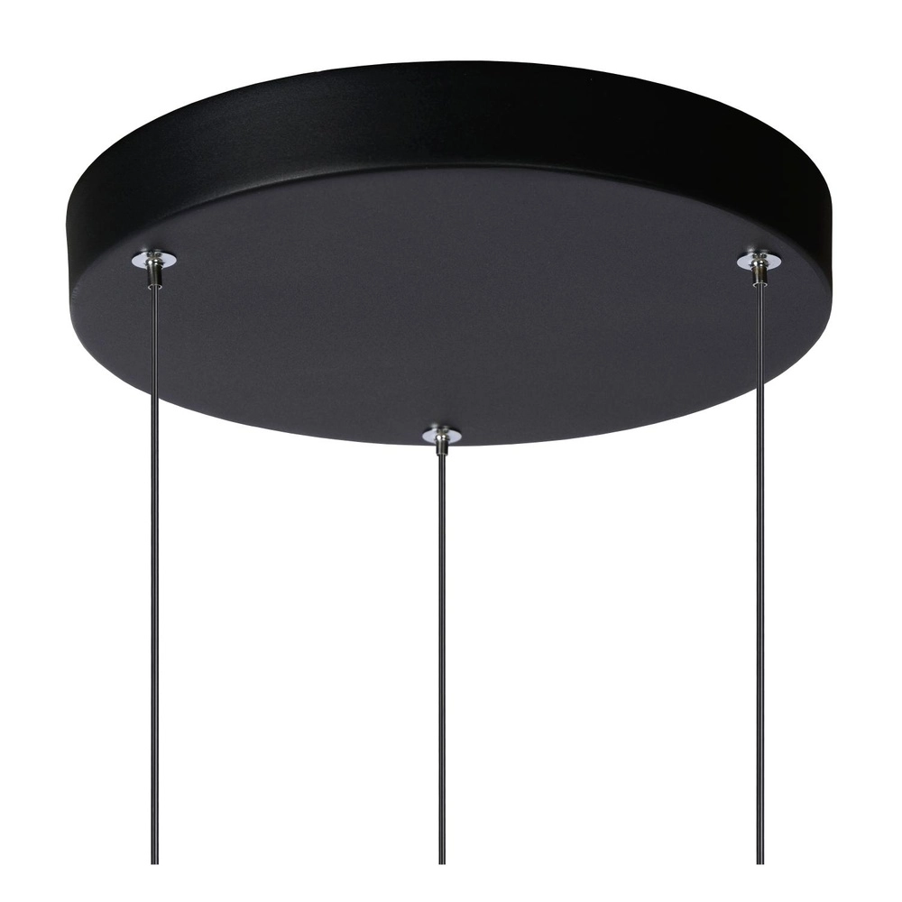 3-light design pendant lamp Tubule Black Lucide 5411212241863