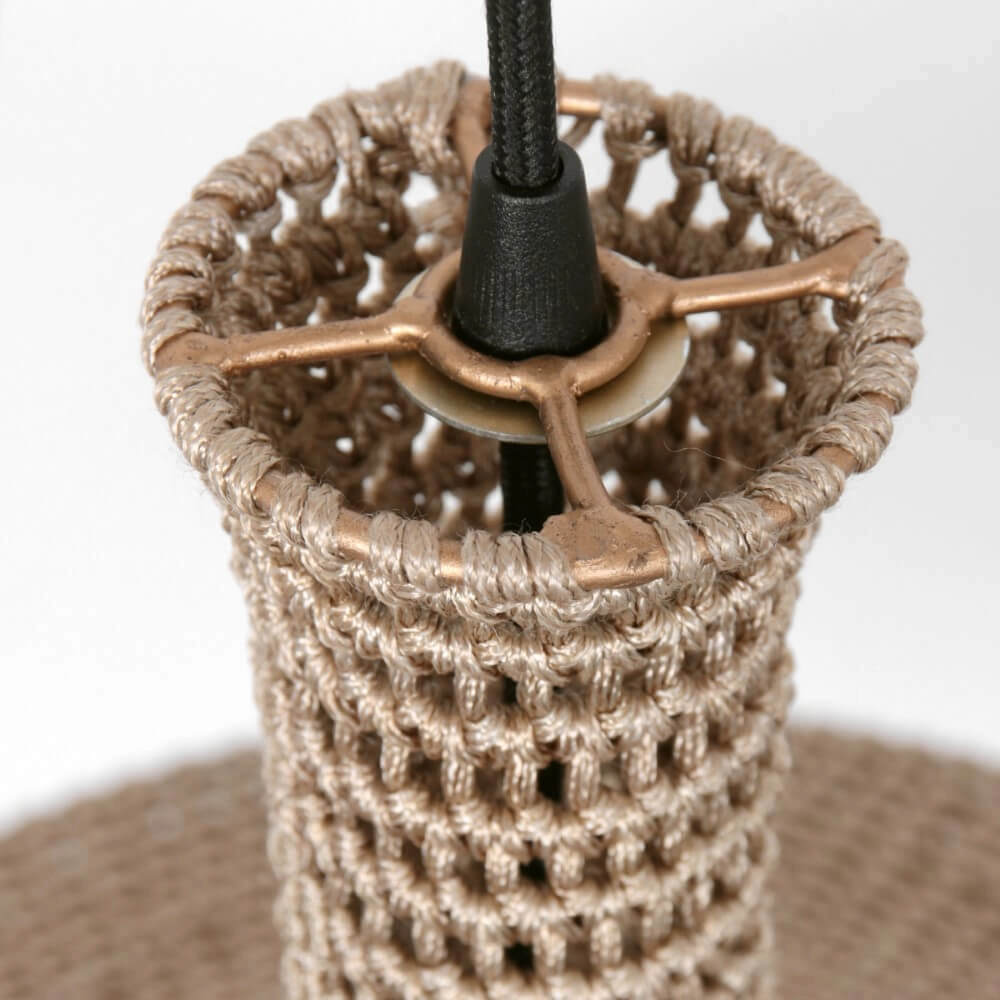Ø 60cm pendant lamp Marrakesch of brown rope Steinhauer 8712746161496