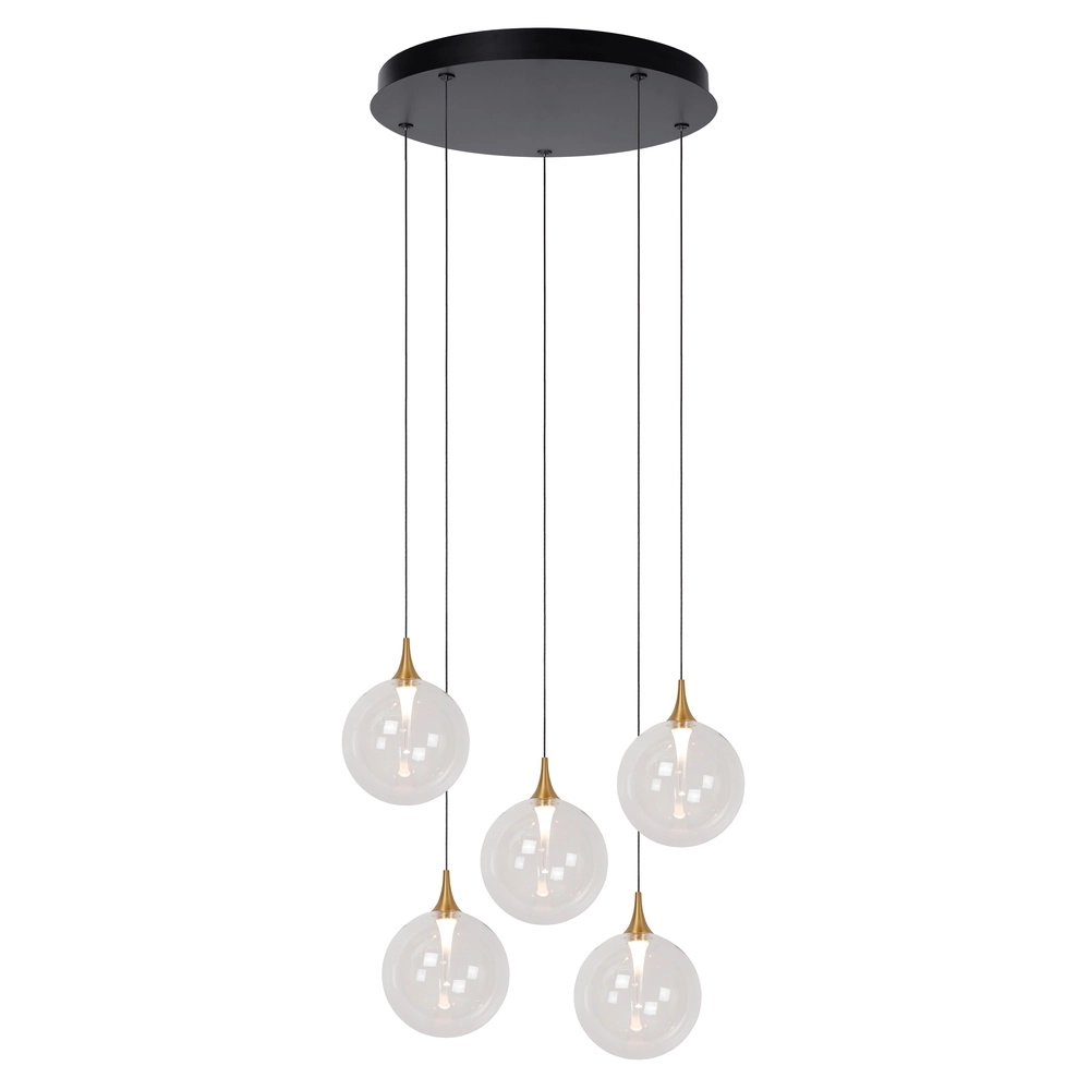 Design LED pendant light Gisela clear - 5x Ø 16cm