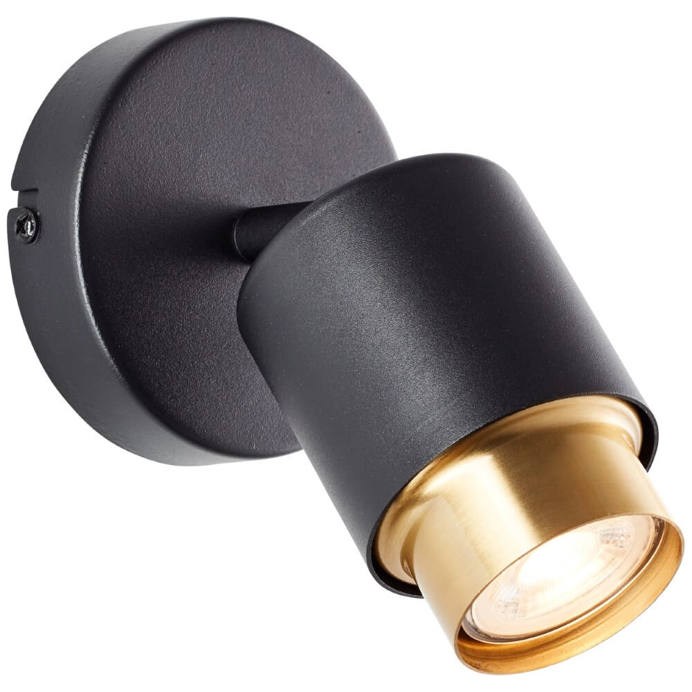 Surface-mounted spot Covelo black with gold
