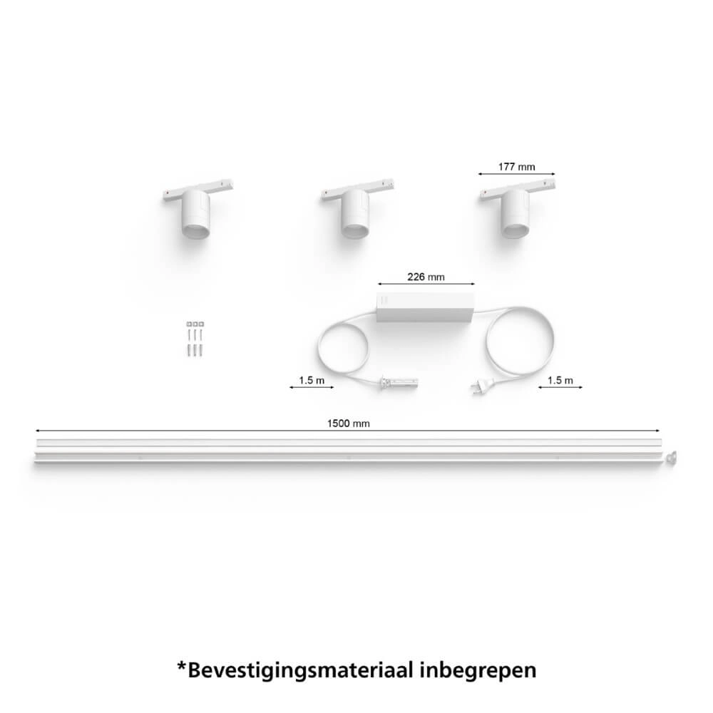Hue Perifo - White and color set of 3 wall spotlights white Philips 8719514407862