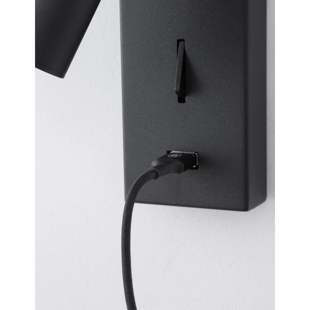 Bedside lamp Fuse Black with USB Lyora 5212017423719