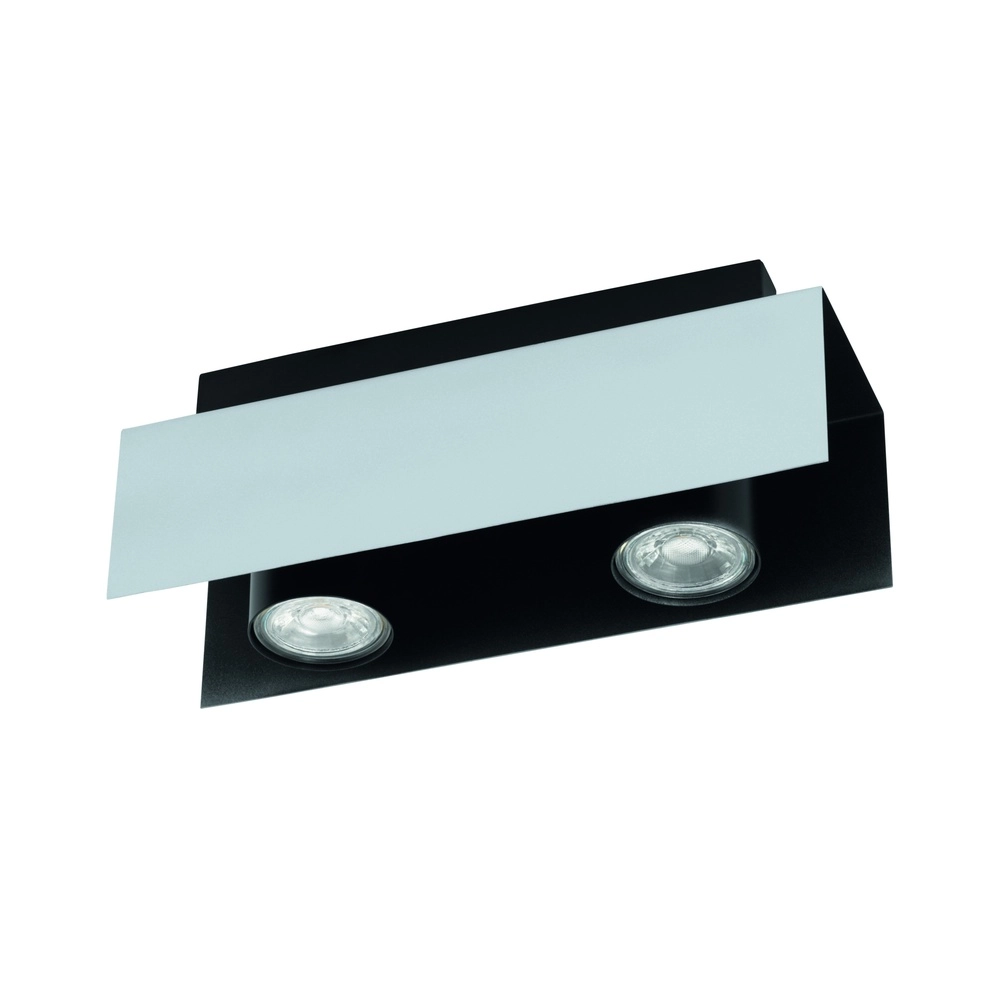 Ceiling lamp Viserba 2-light white and black