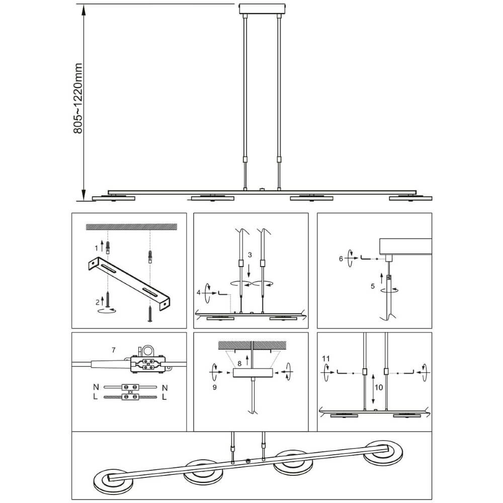 Stainless steel LED office lamp Turound Steinhauer 8712746166958