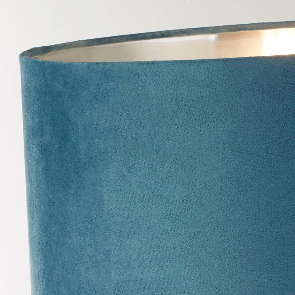Table lamp chrome Whitby with blue hood Searchlight 5053423257686