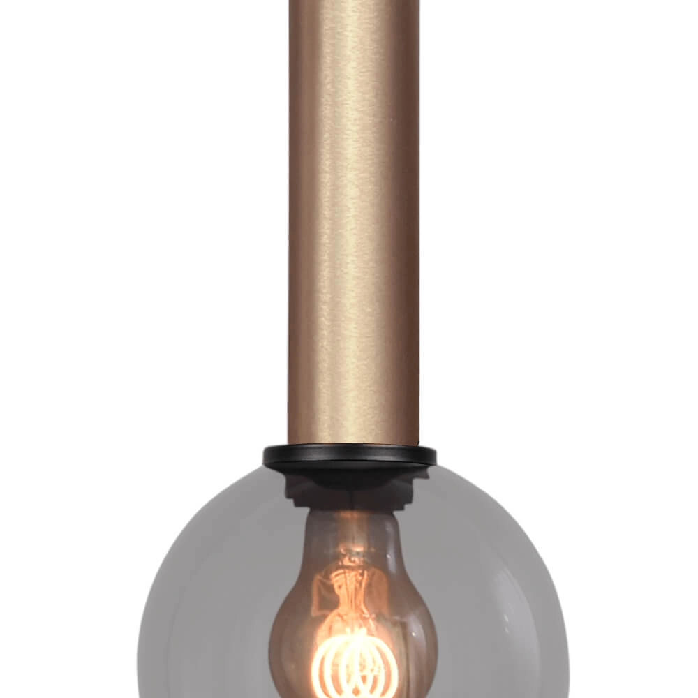 Hanging lamp Ø 15cm Bella 2 Brass gold with smoke glass Masterlight 8718121333953