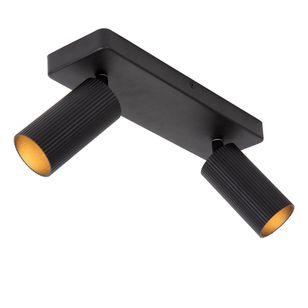 Surface-mounted ceiling spot Clubs 2-light black Lucide 5411212093509
