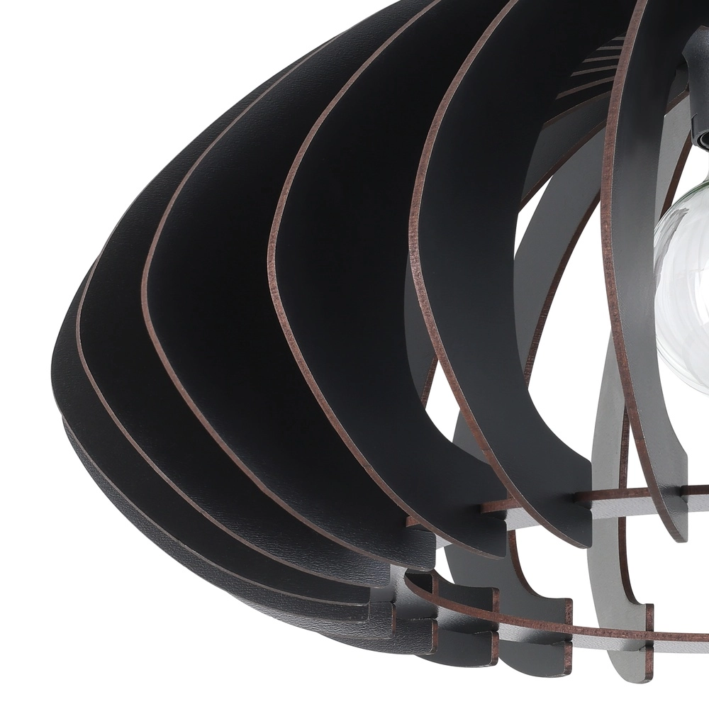 Wooden ceiling lamp Cossano 3 black - Ø 45cm Eglo 9008606291380