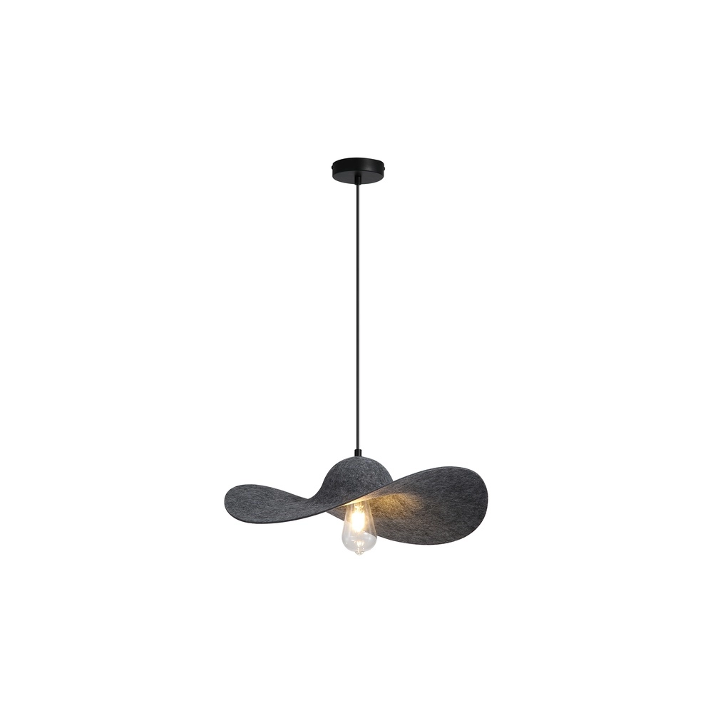 Black pendant lamp Ripple with felt
