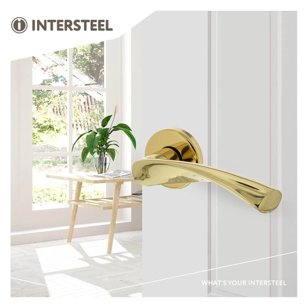 Door handle Vlinder brass lacquered Intersteel 8714186289983