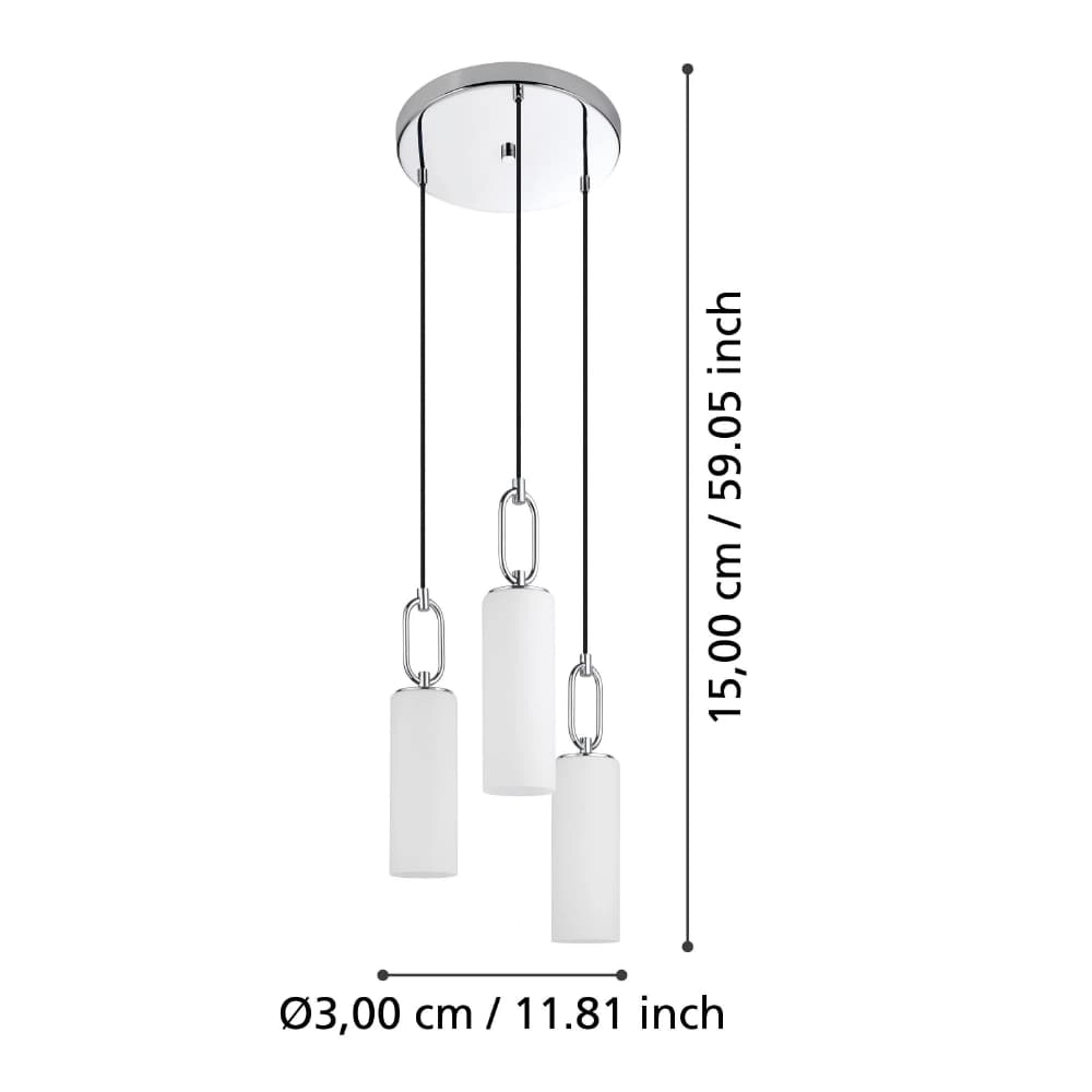 Modern hanging lamp Majana 3-light - glass Stars of Light 9008606235803