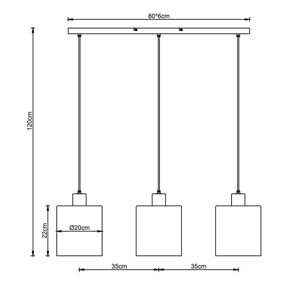 Hanging lamp Weald 3-light Brilliant 4004353419256