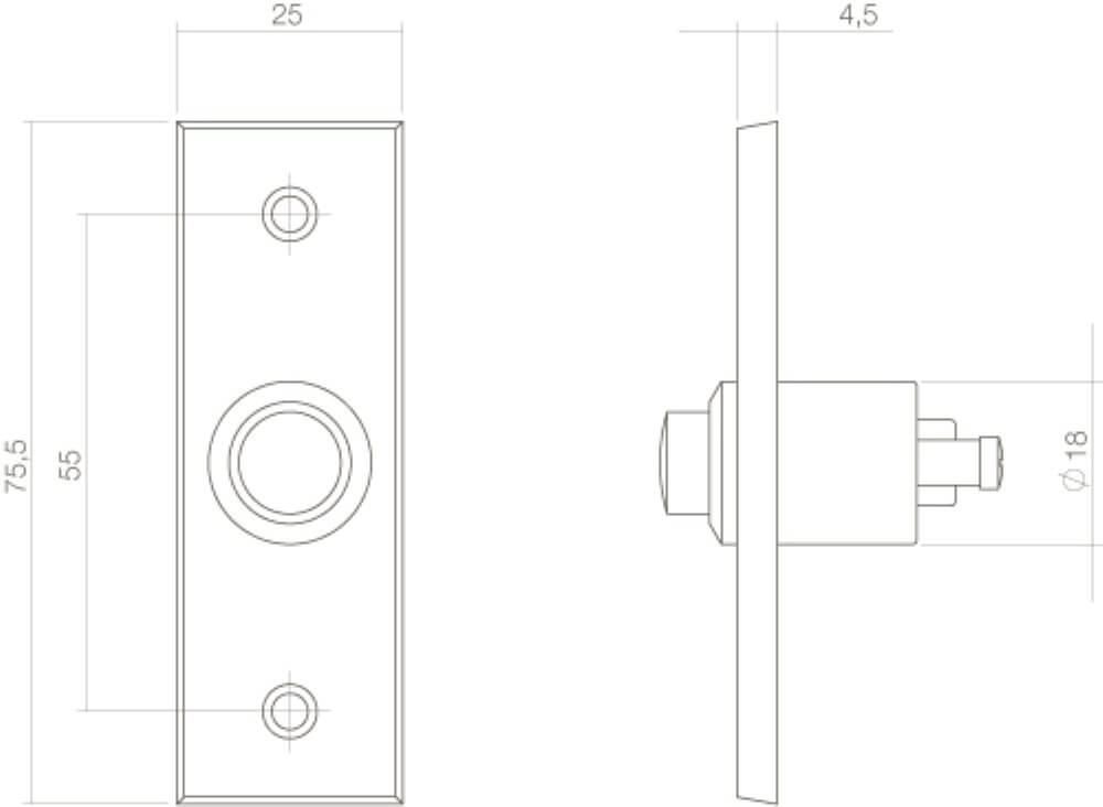 Rectangular doorbell Chimea brass tumbled Intersteel 8714186119709