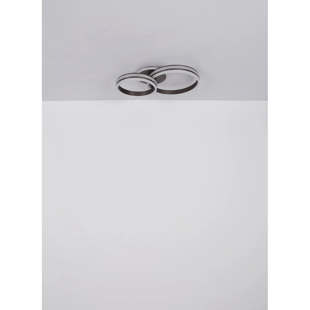 Design ceiling lamp Alaina 2 rings grey Globo 9007371462896