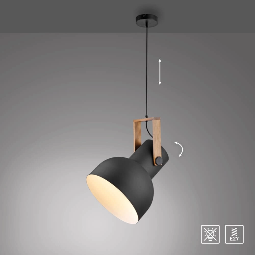 Pendant lamp Cup 2.0 1-light black Just Light 4043689000714