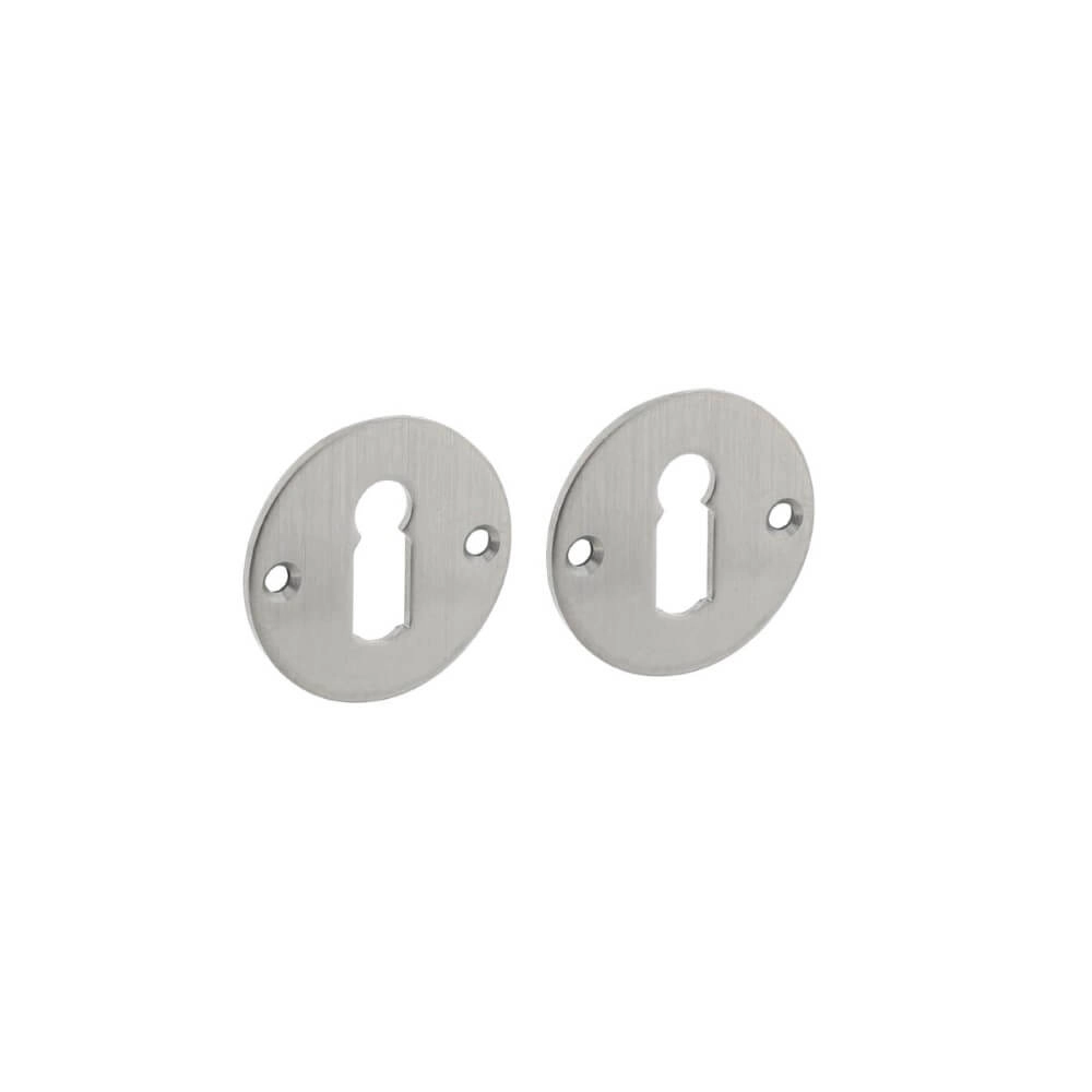 Set of 2 key rosettes Tira round stainless steel 2mm