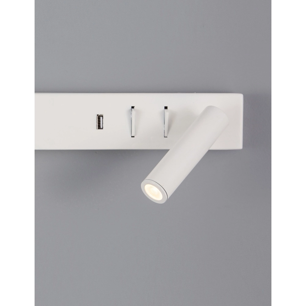Bedside lamp Vida Right White with USB Lyora 5212017427878