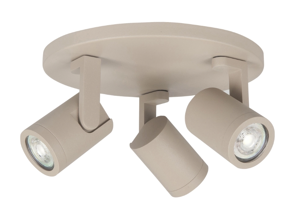 Sand surface-mounted spotlight Halo 3x GU10 - rotatable