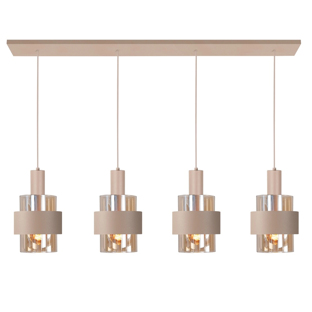 4-light pendant lamp Marrone sand brown