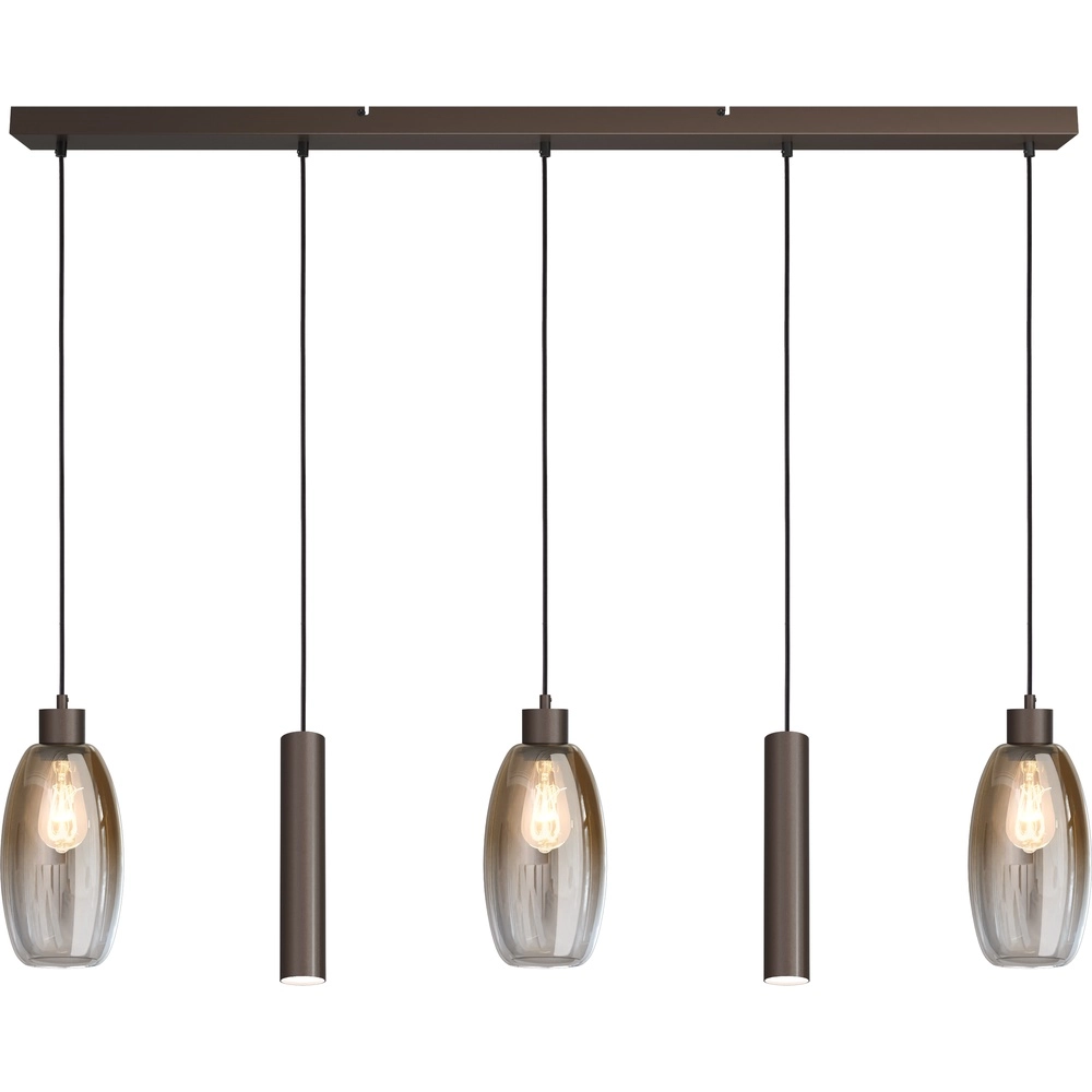 Glass pendant lamp Olive 3x Ø 12.5cm - 2x Run pendant - cocoa