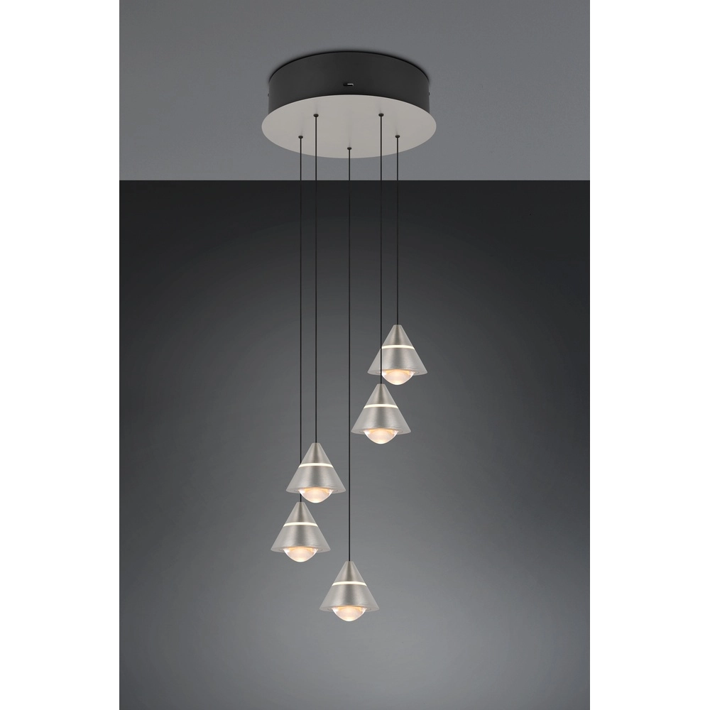 Design pendant lamp Romeo 5-light nickel Trio 4017807667820