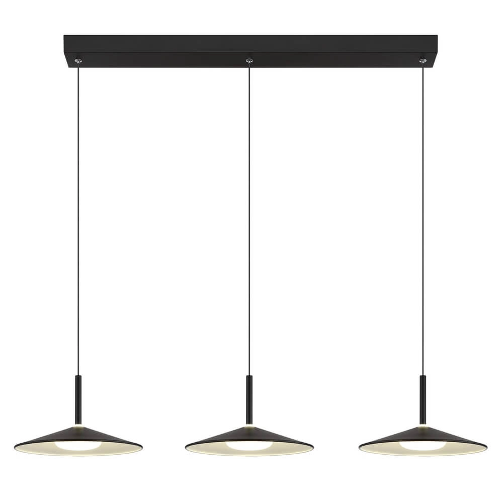Black pendant lamp Lampone 3-light design Globo 9007371450374