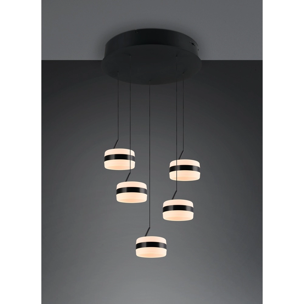 Design pendant lamp Dios black 5-lights Trio 4017807657678