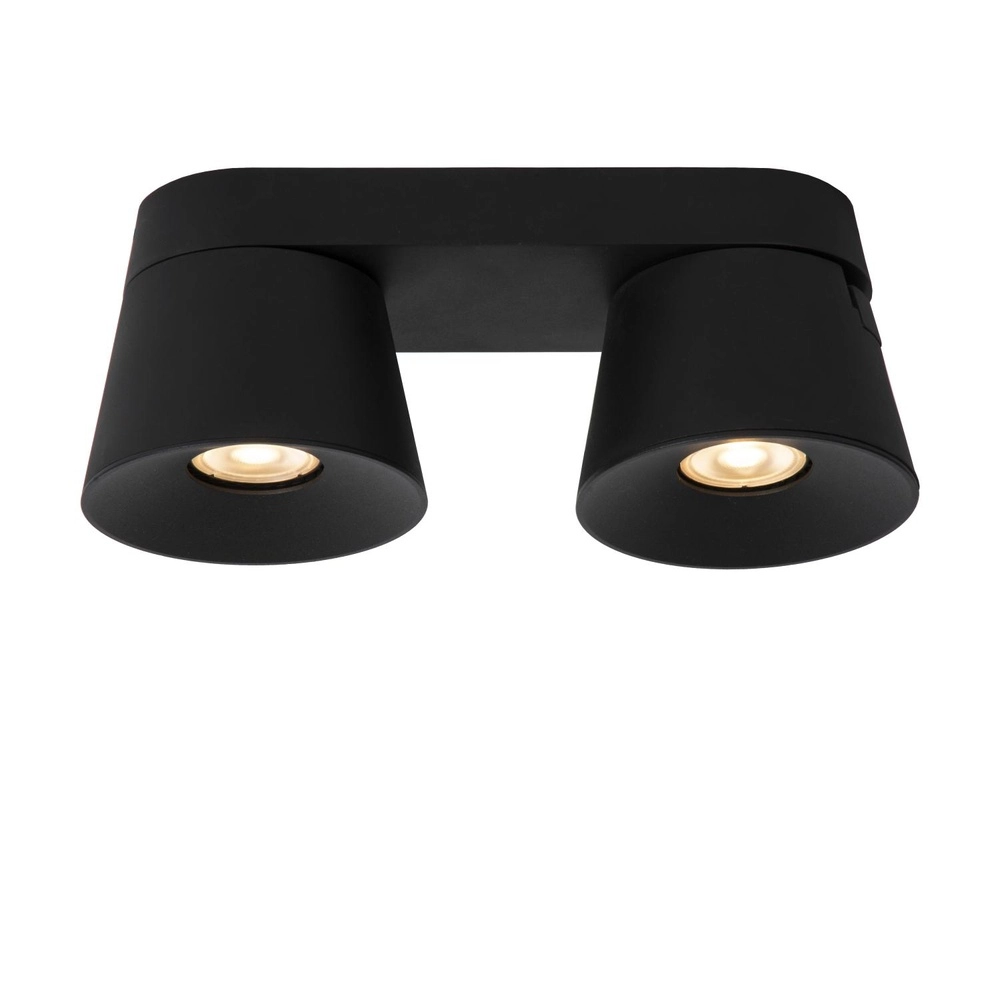 Ceiling spotlight Trigono Double Black Lucide 5411212093134