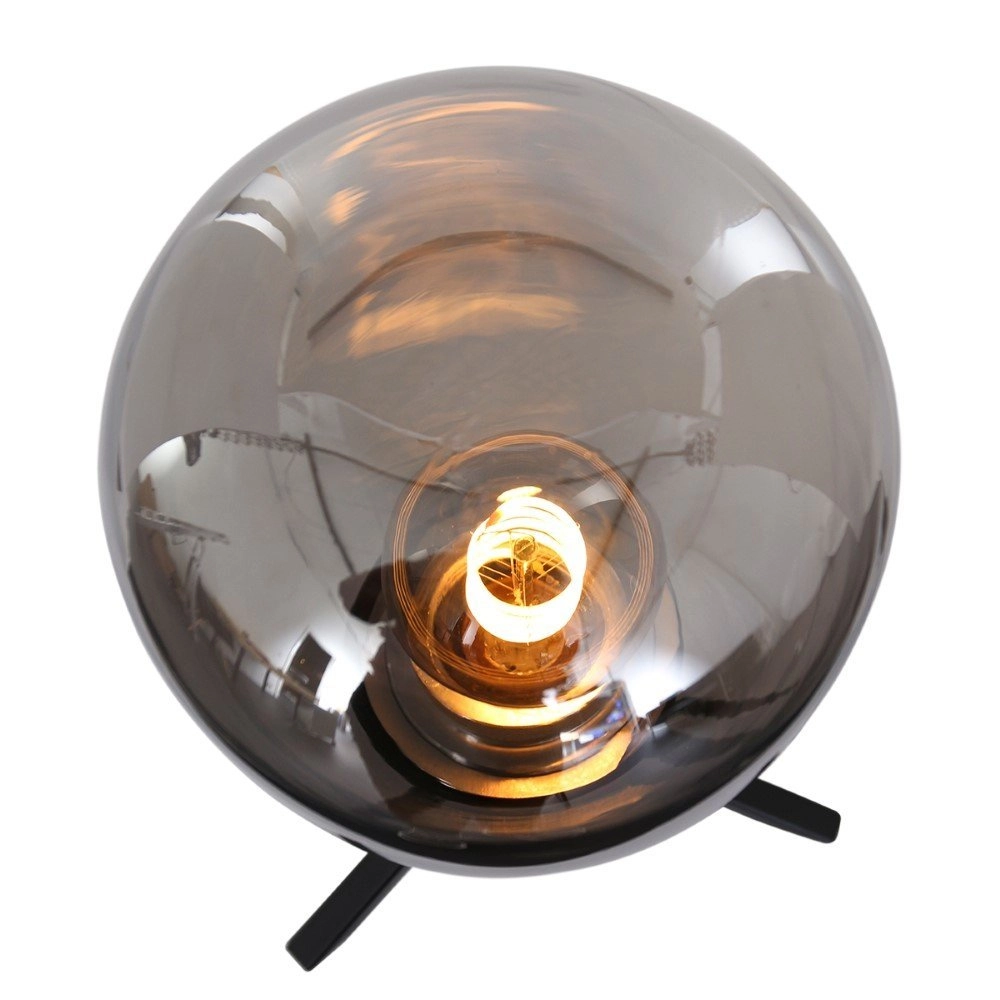 Glass table lamp Reflexion 15cm black with smoke glass Steinhauer 8712746132618