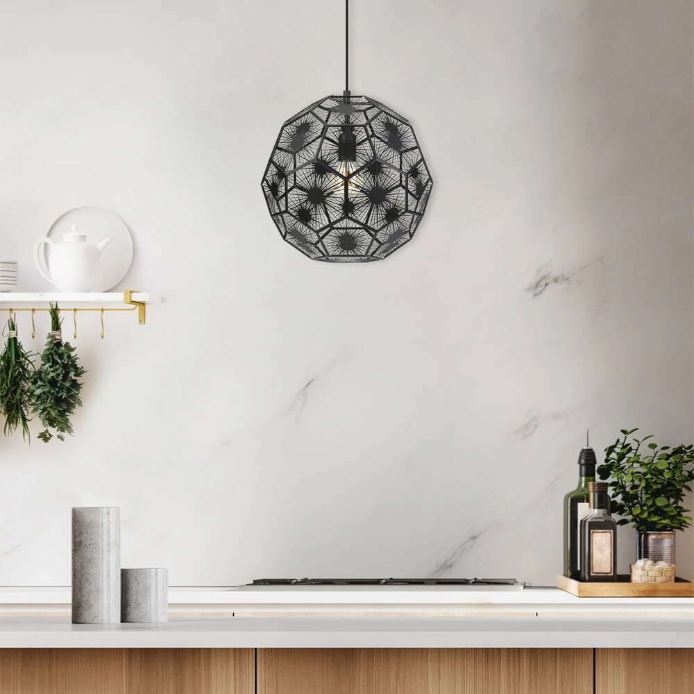 Black hanging lamp Skoura 1 Ø 41cm Stars of Light 9002759396183