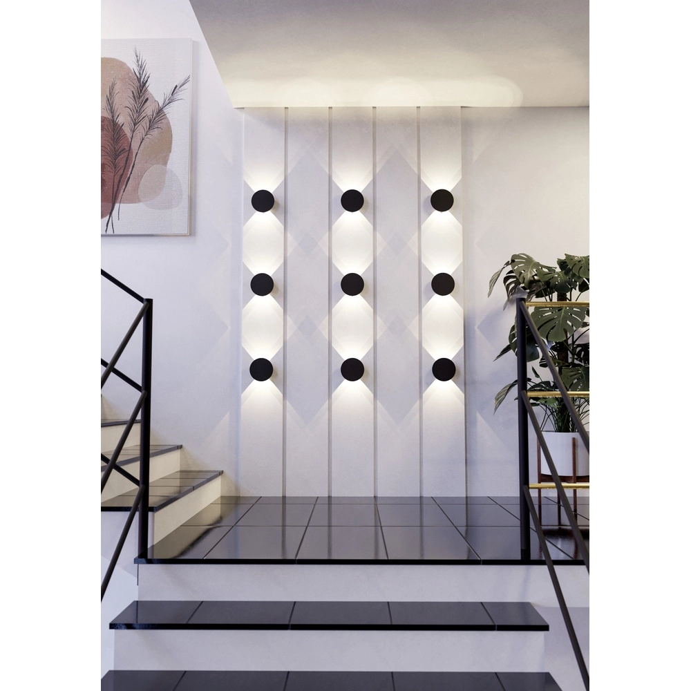 Sleek wall lamp Talamello Ø 15cm - black - led Eglo 9008606316472