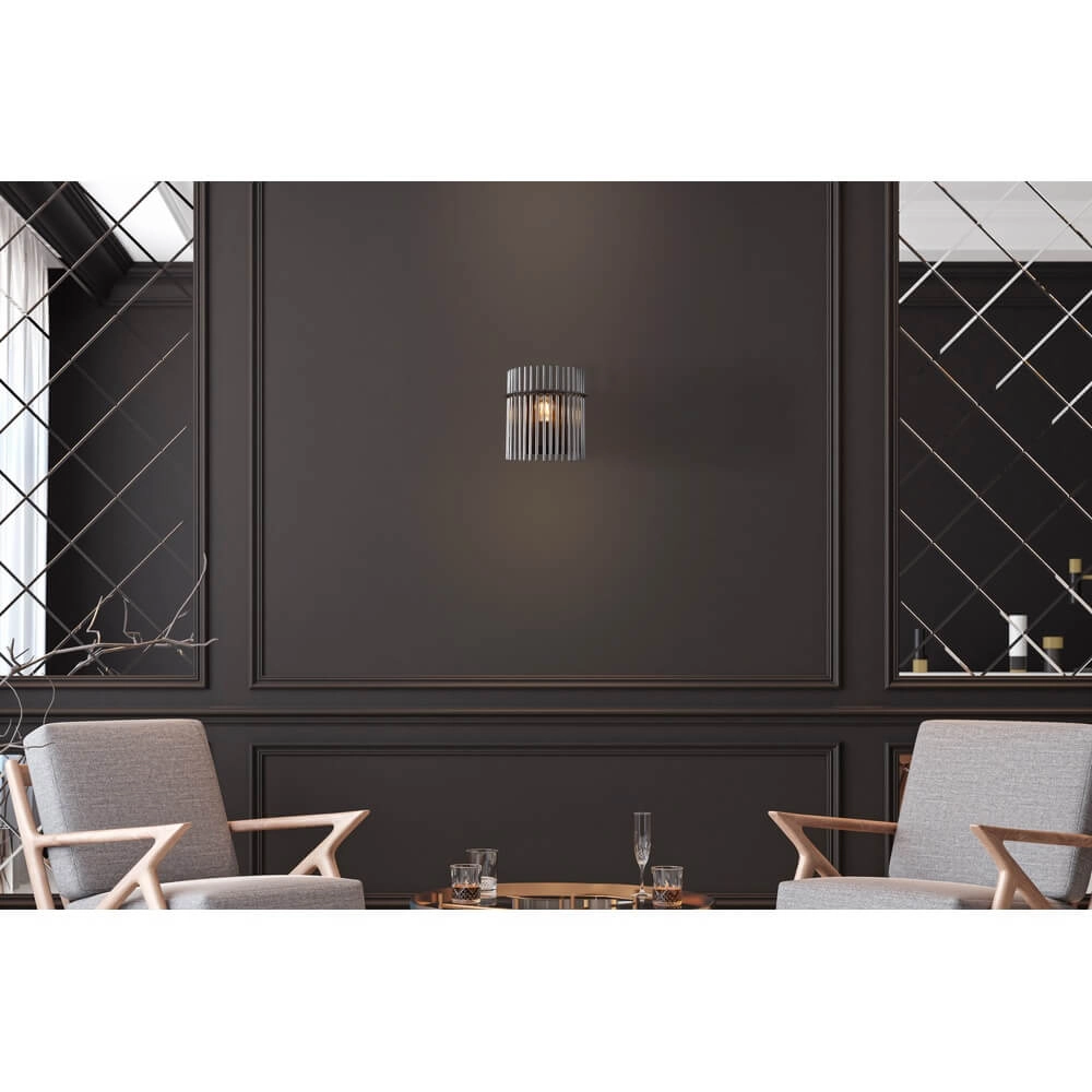 Black wall lamp Gorley with smoke glass Globo 9007371474769