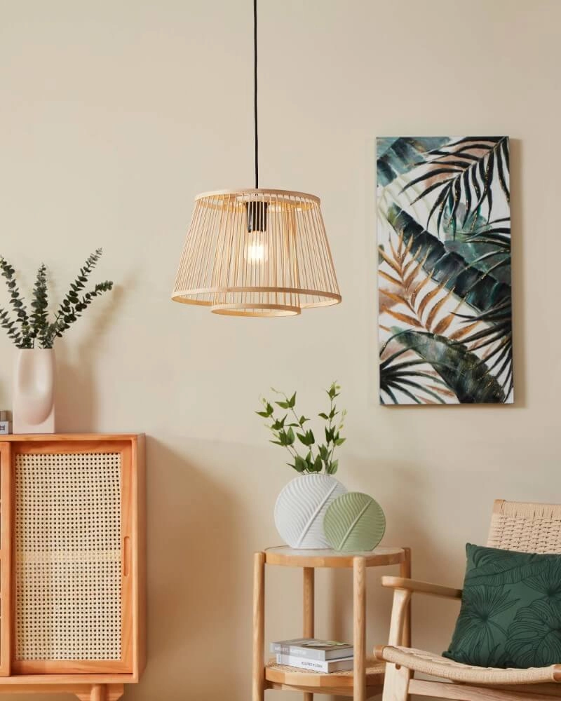 Wooden pendant lamp Hykeham Ø 38cm Eglo 9002759438524