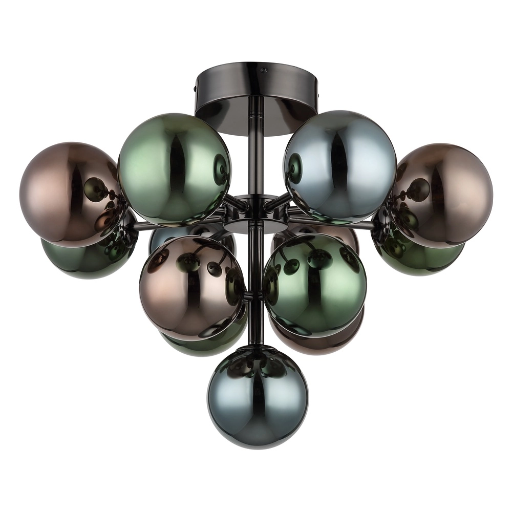 Gunmetal ceiling lamp Grappy Colored glass Globo 9007371462773