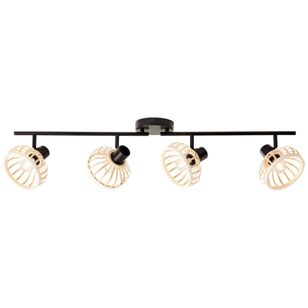 Wooden ceiling lamp Norah 4-light