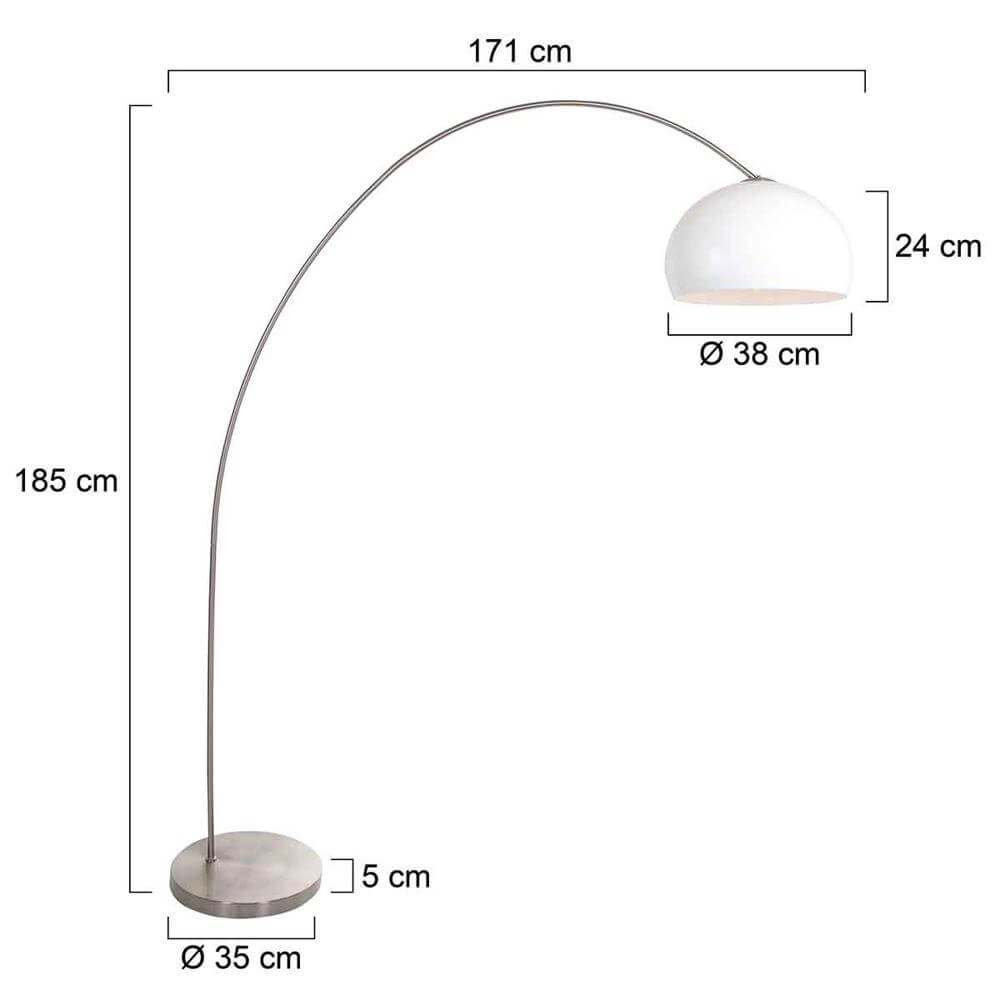 Arc lamp Solva metal with white dome shade Steinhauer 8712746174939