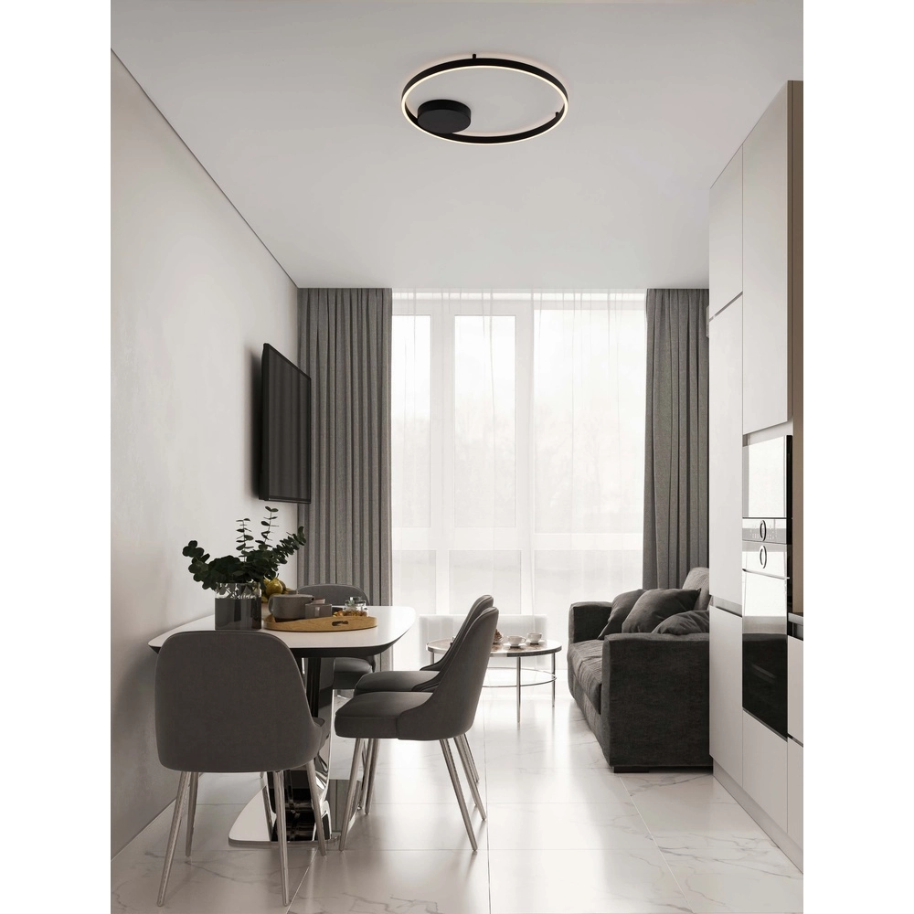 Ceiling lamp Hedra round Ø 60cm black Lyora 5212017448880