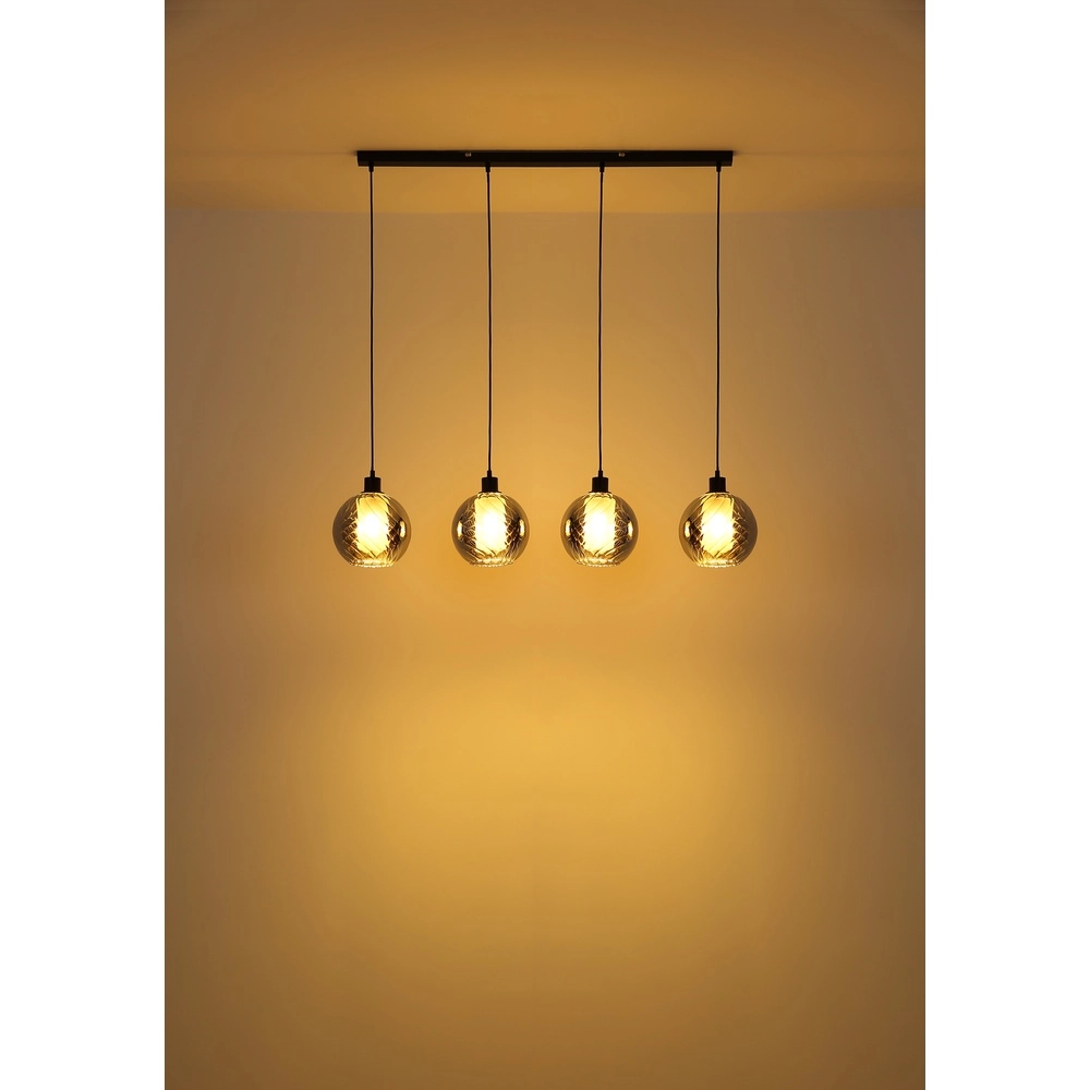 Design pendant lamp Ulf 4-light black Globo 9007371522712
