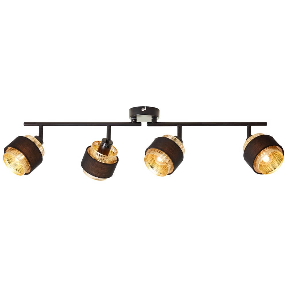 4-light ceiling lamp Grove black with gold