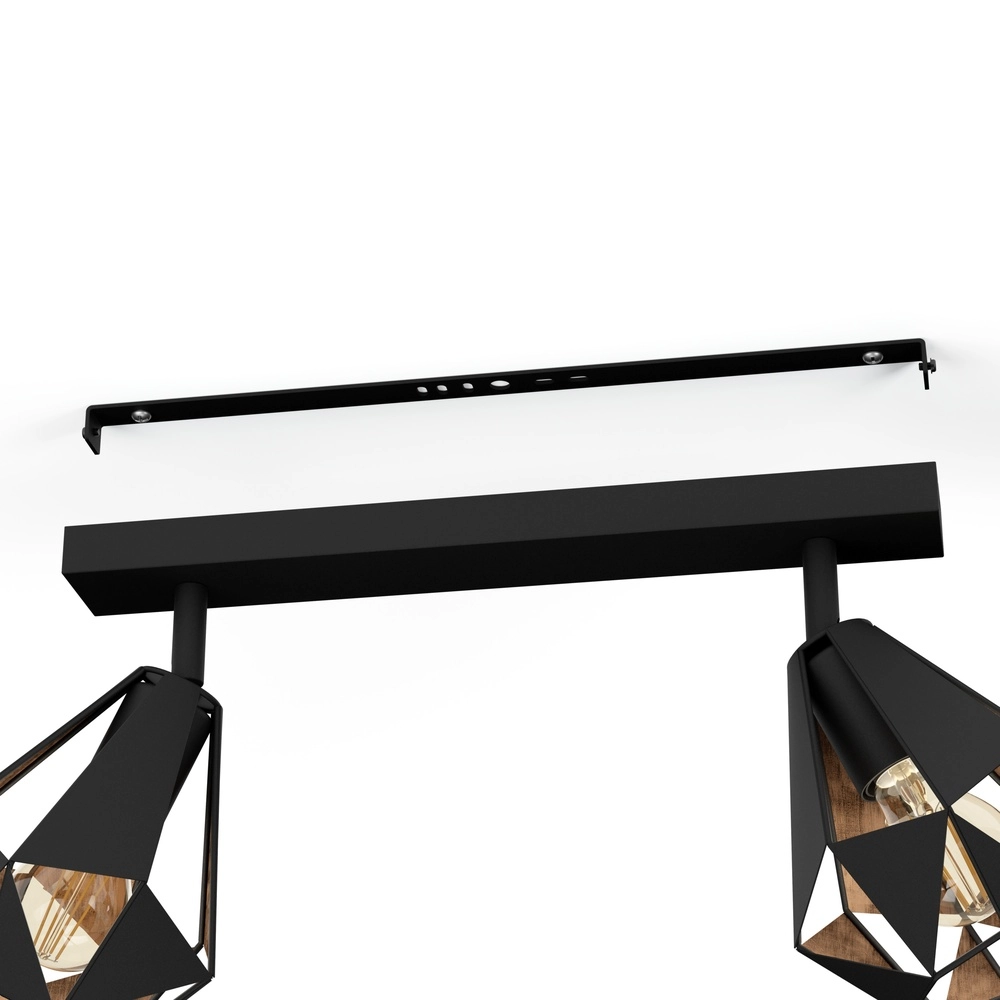 Black ceiling lamp Carlton 7 2L - with copper Eglo 9002759437169